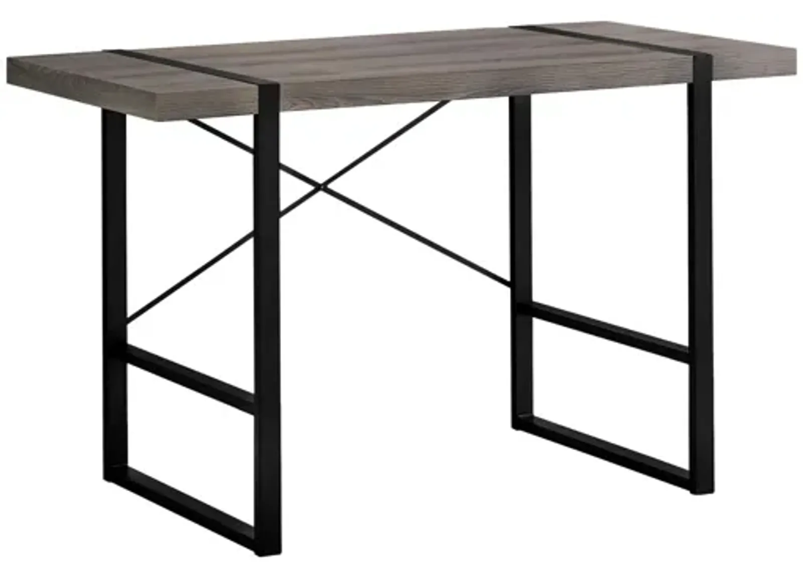 Dark Taupe 48" Computer Desk With Black Metal