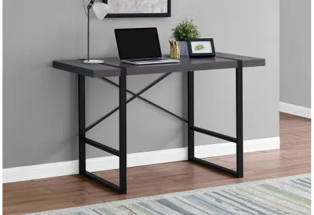 Grey 48" Computer Desk with Black Metal