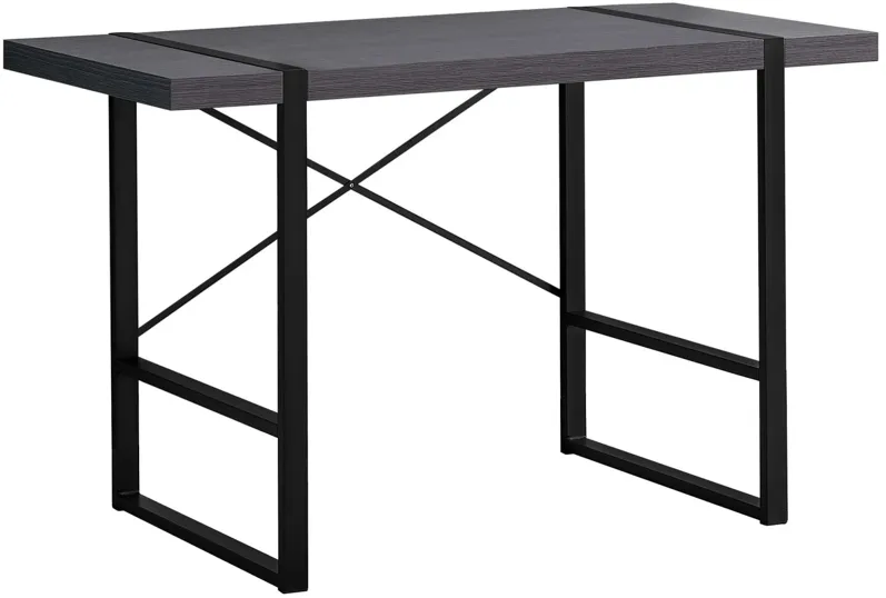 Grey 48" Computer Desk with Black Metal