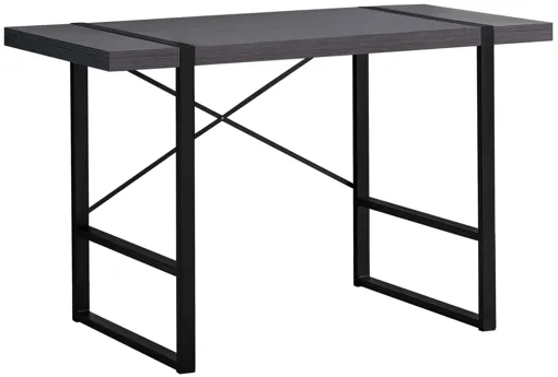 Grey 48" Computer Desk with Black Metal