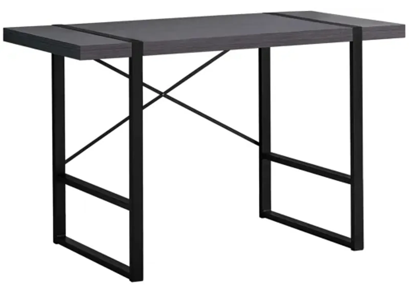 Grey 48" Computer Desk with Black Metal