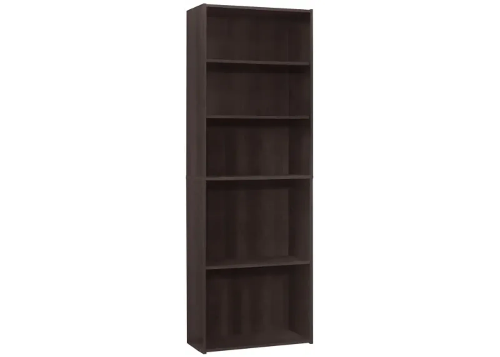 Bookcase - 72"H / Espresso With 5 Shelves