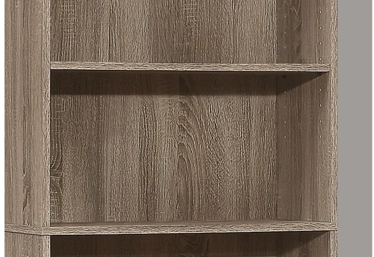 Bookcase - 72"H / Dark Taupe With 5 Shelves