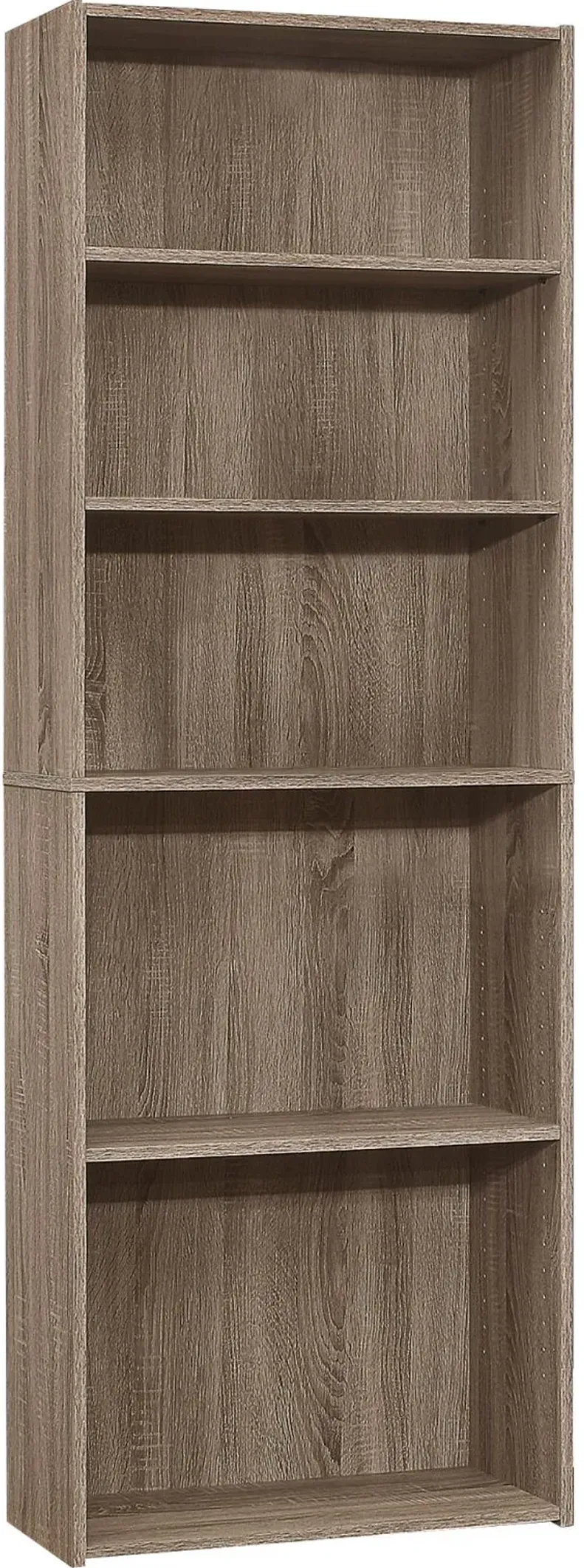 Bookcase - 72"H / Dark Taupe With 5 Shelves