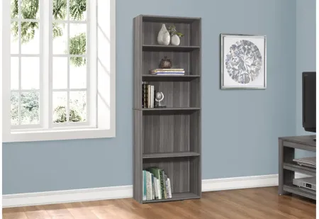 Bookcase - 72"H / Grey With 5 Shelves