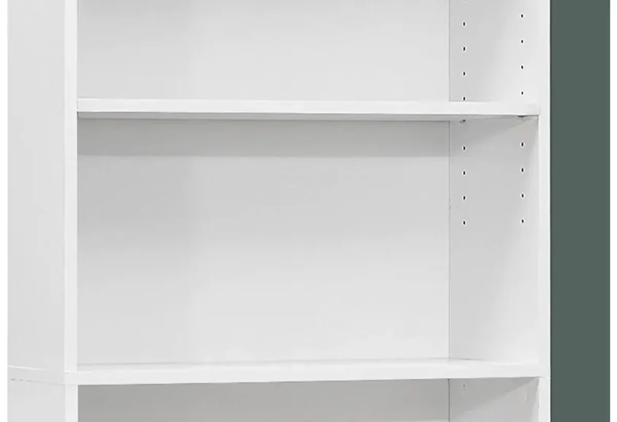 Bookcase - 72"H / White With 5 Shelves