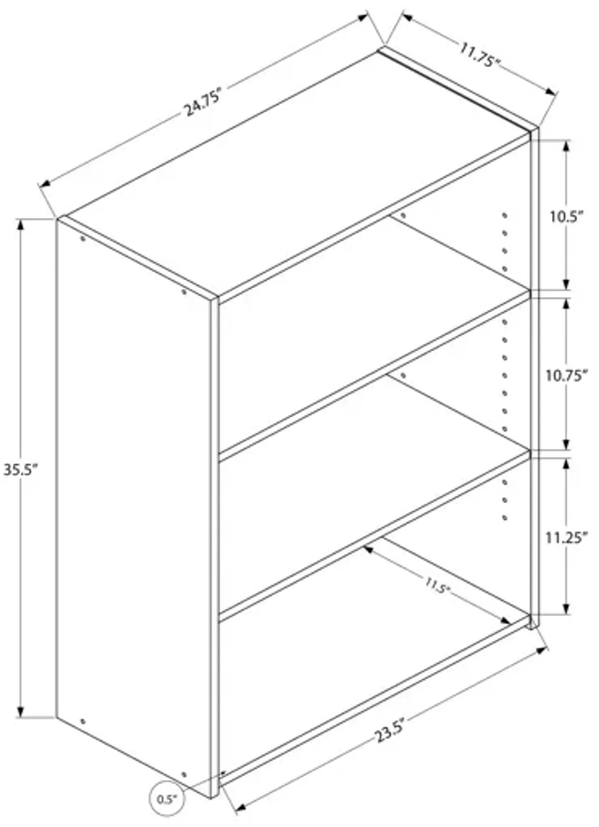 Cappuccino 36" Bookcase