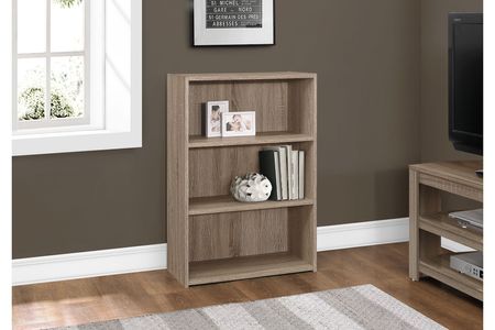 Dark Taupe Bookcase with 3 Shelves