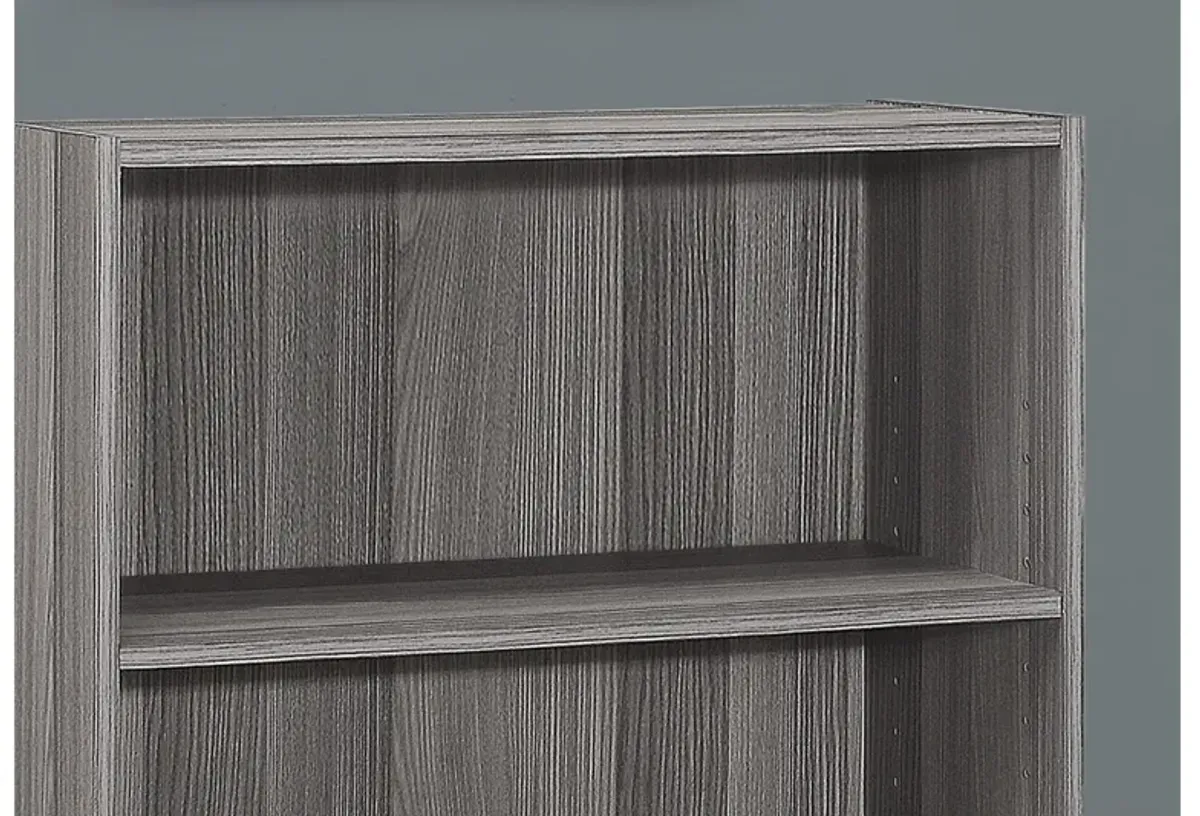 Bookcase - 36"H / Grey With 3 Shelves