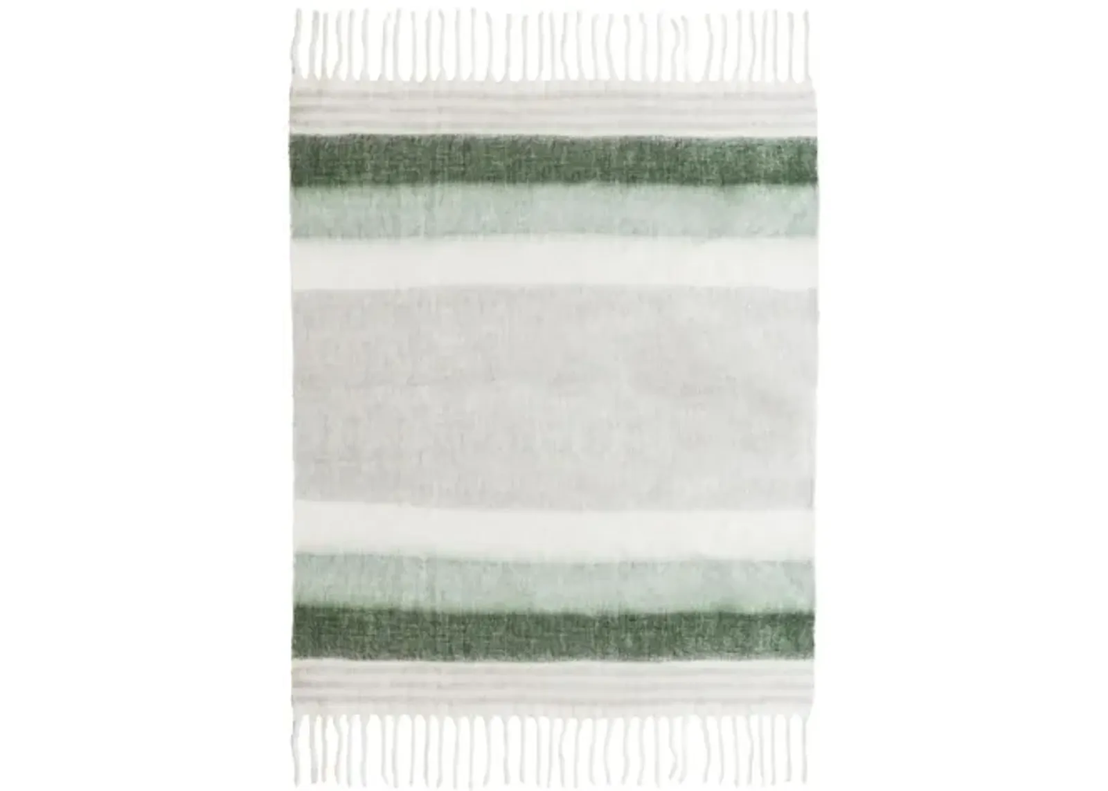 Afrino Wool Green/White Throw