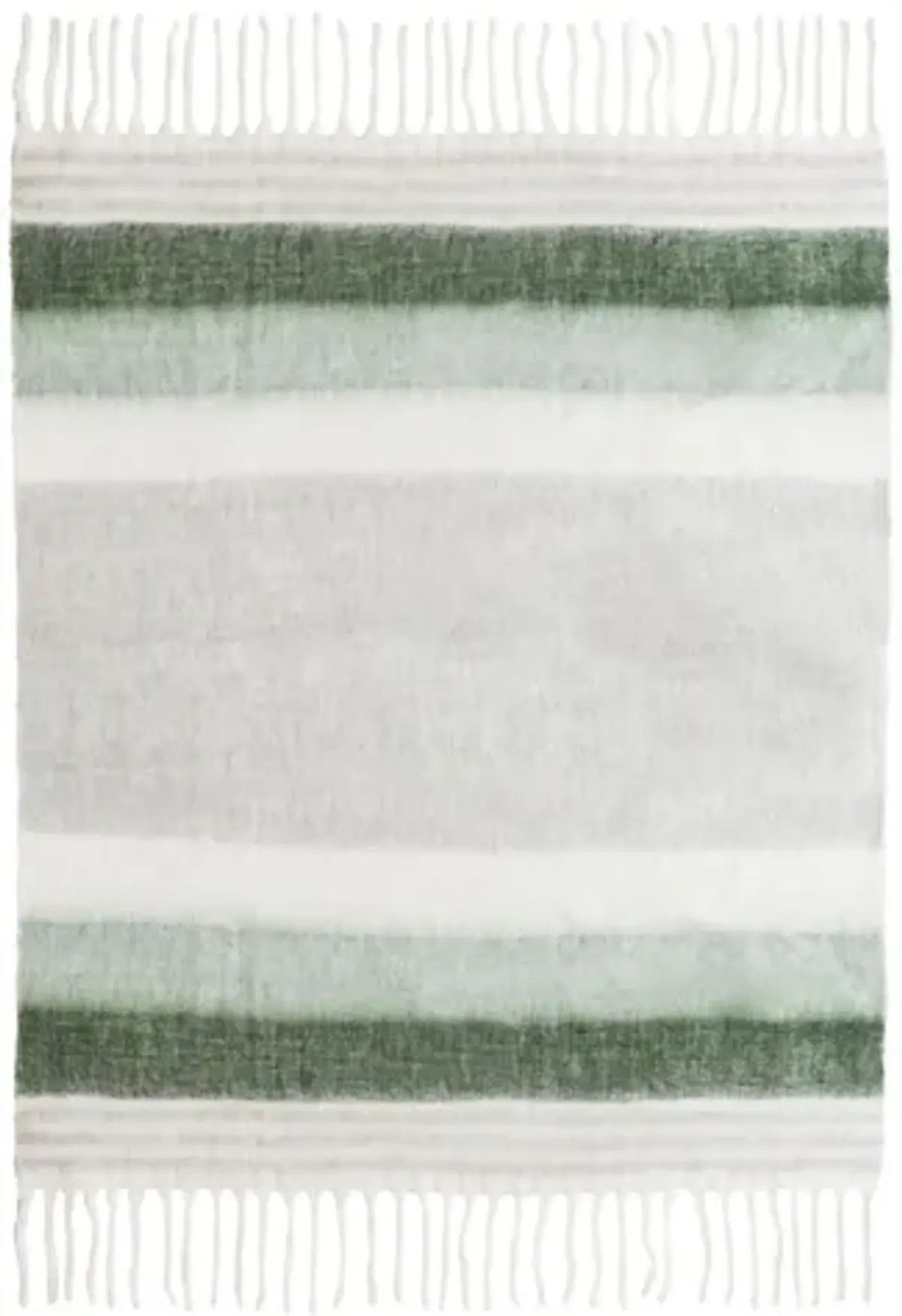 Afrino Wool Green/White Throw