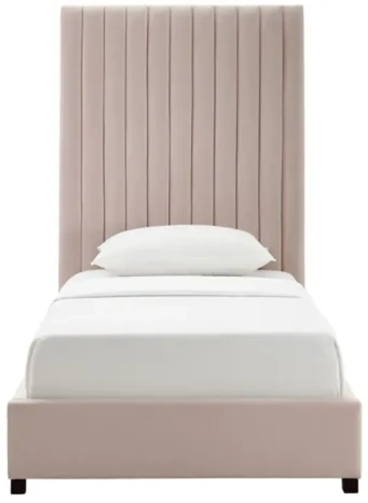 Arabelle Blush Velvet Bed in Twin