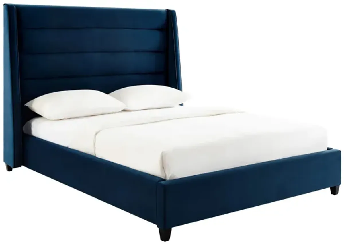 Koah Navy Velvet Bed in Queen