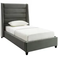 Koah Grey Velvet Bed in Twin