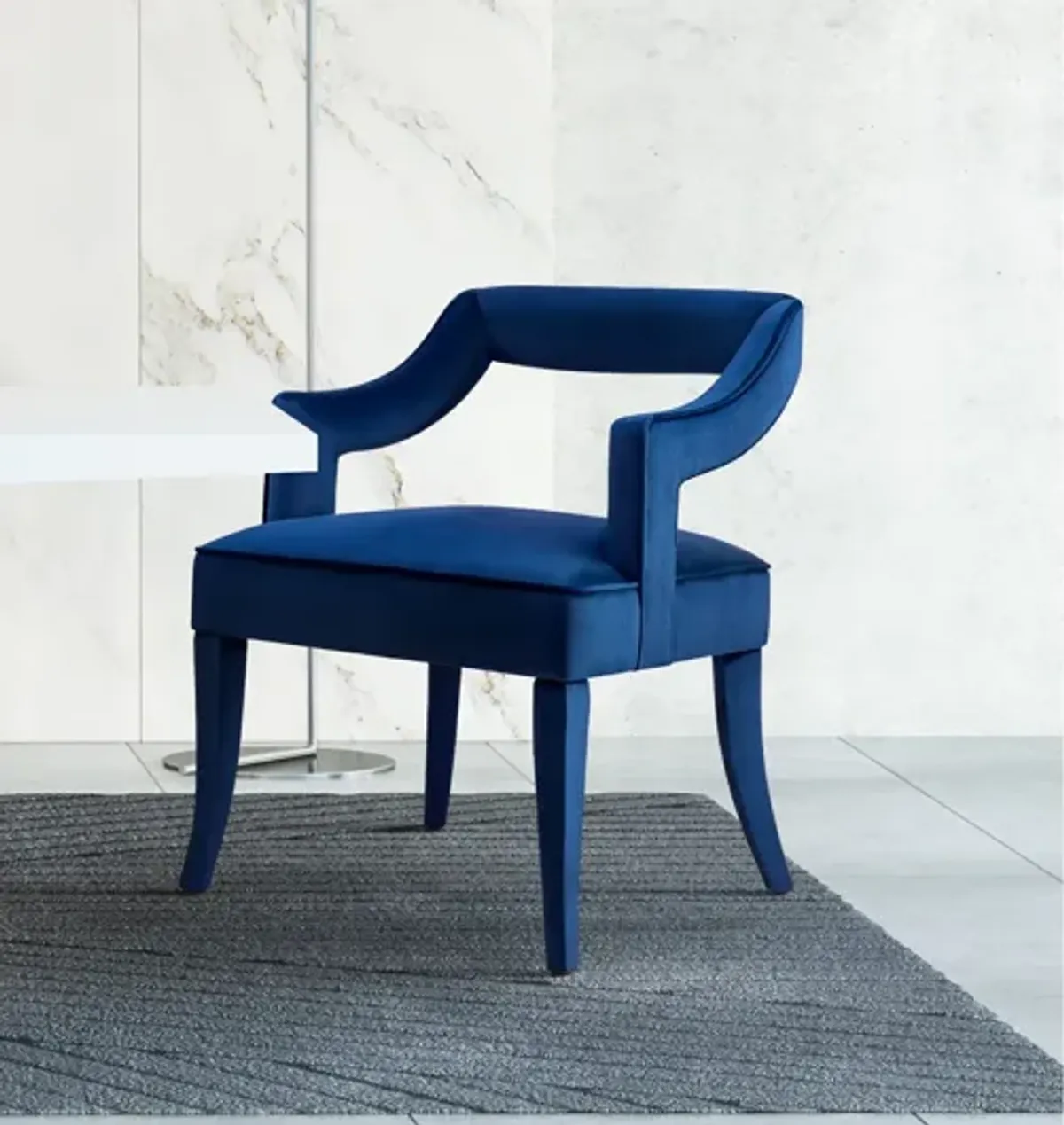 Tiffany Navy Velvet Chair