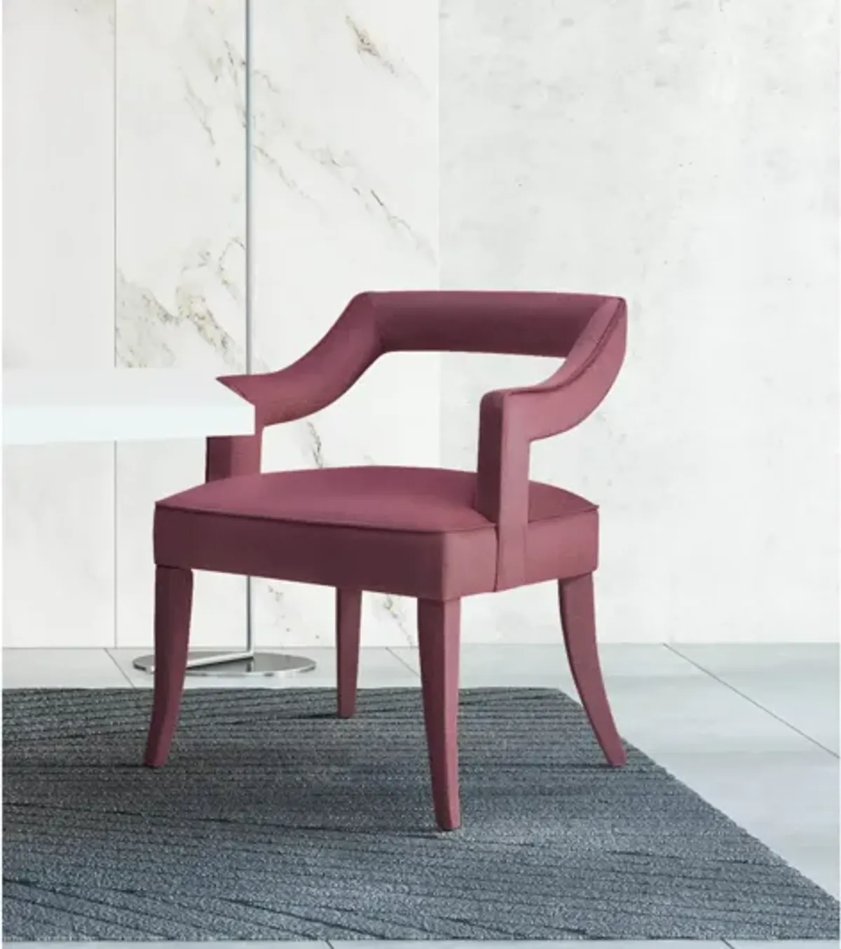 Tiffany Pink Slub Velvet Chair