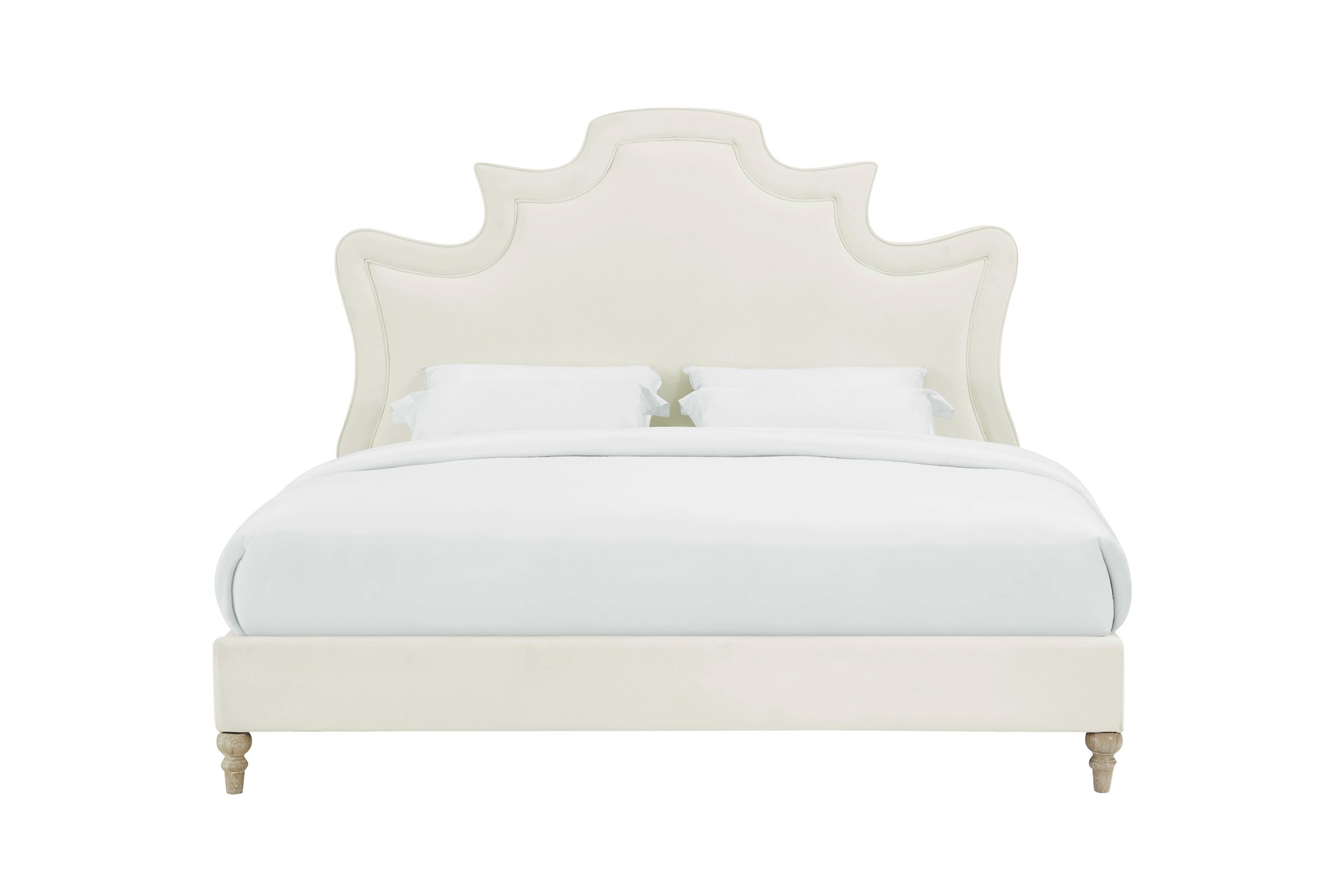 Serenity Cream Velvet Bed in King