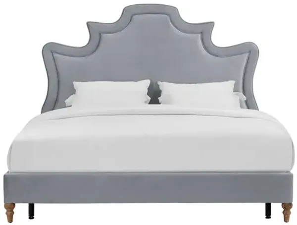 Serenity Grey Velvet Bed in King