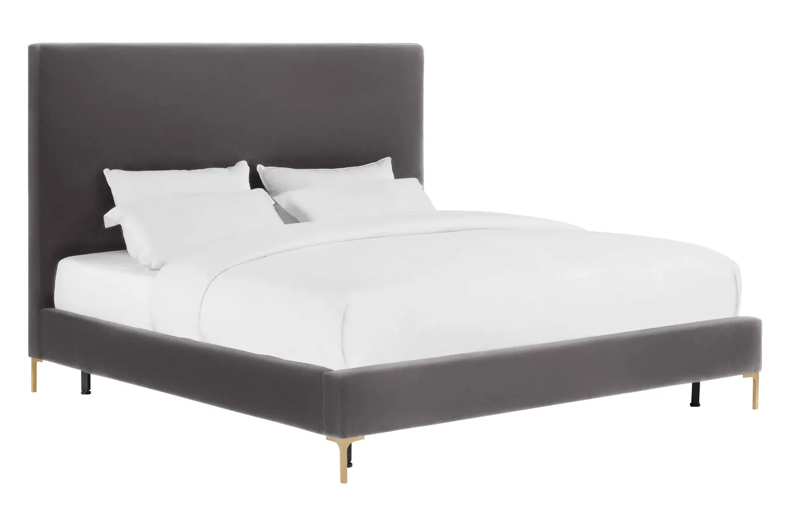 Delilah Grey Velvet Bed in Queen