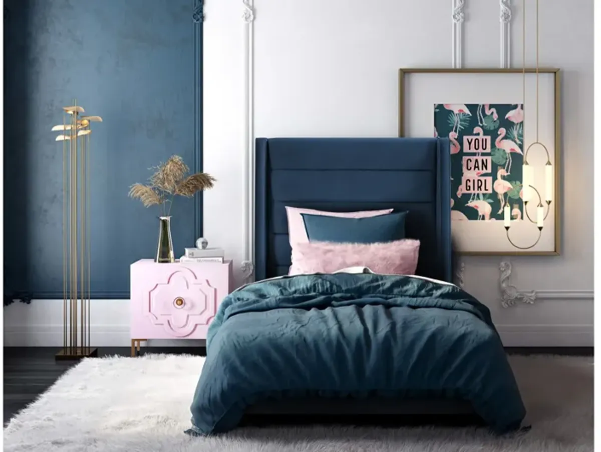 Koah Navy Velvet Bed in Twin