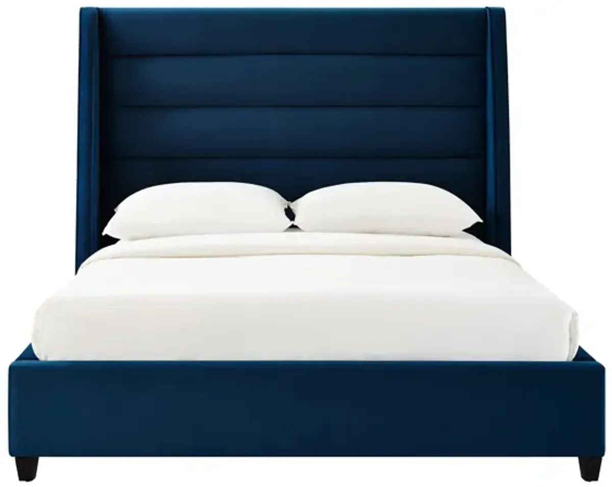 Koah Navy Velvet Bed in King