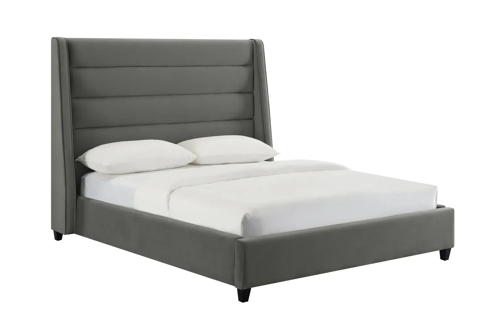 Koah Grey Velvet Bed in King