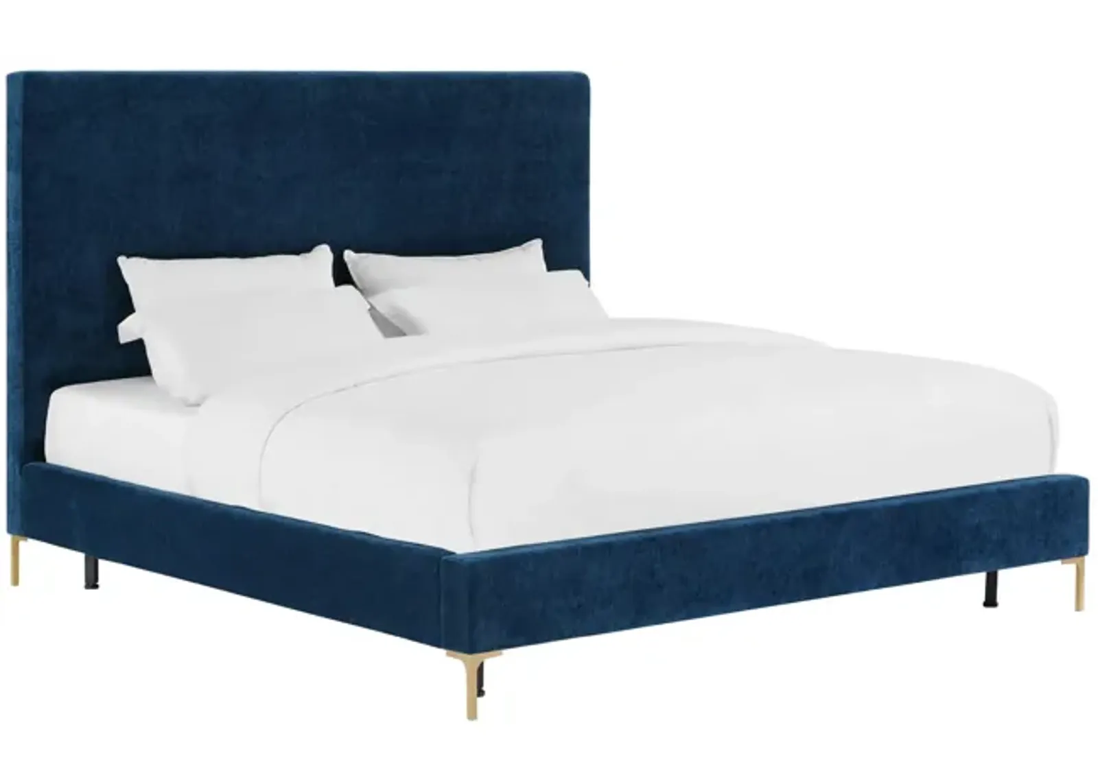 Delilah Navy Textured Velvet Bed in King