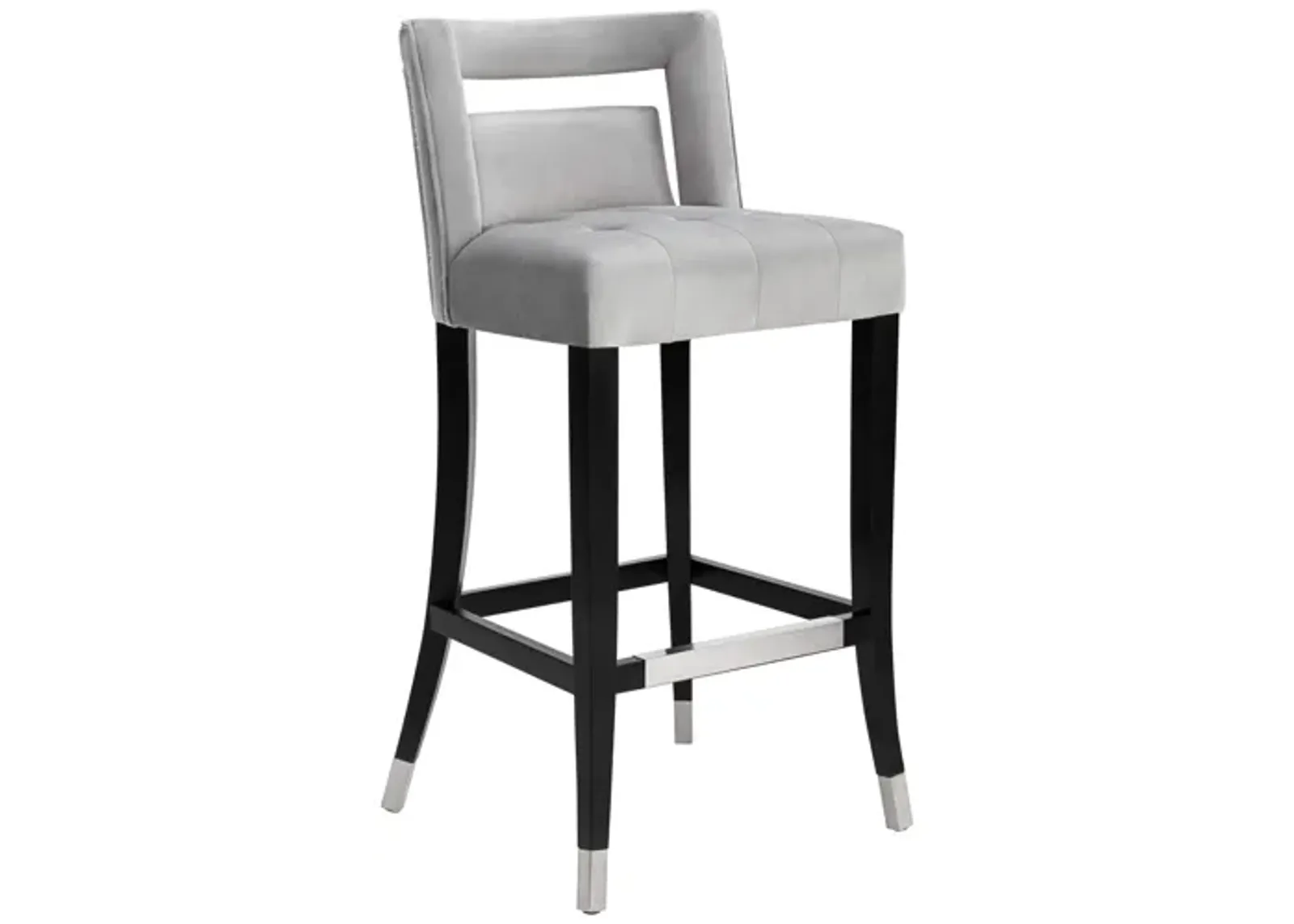 Hart Grey Velvet Bar Stool