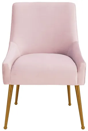 Beatrix Pleated Blush Velvet Side Chair