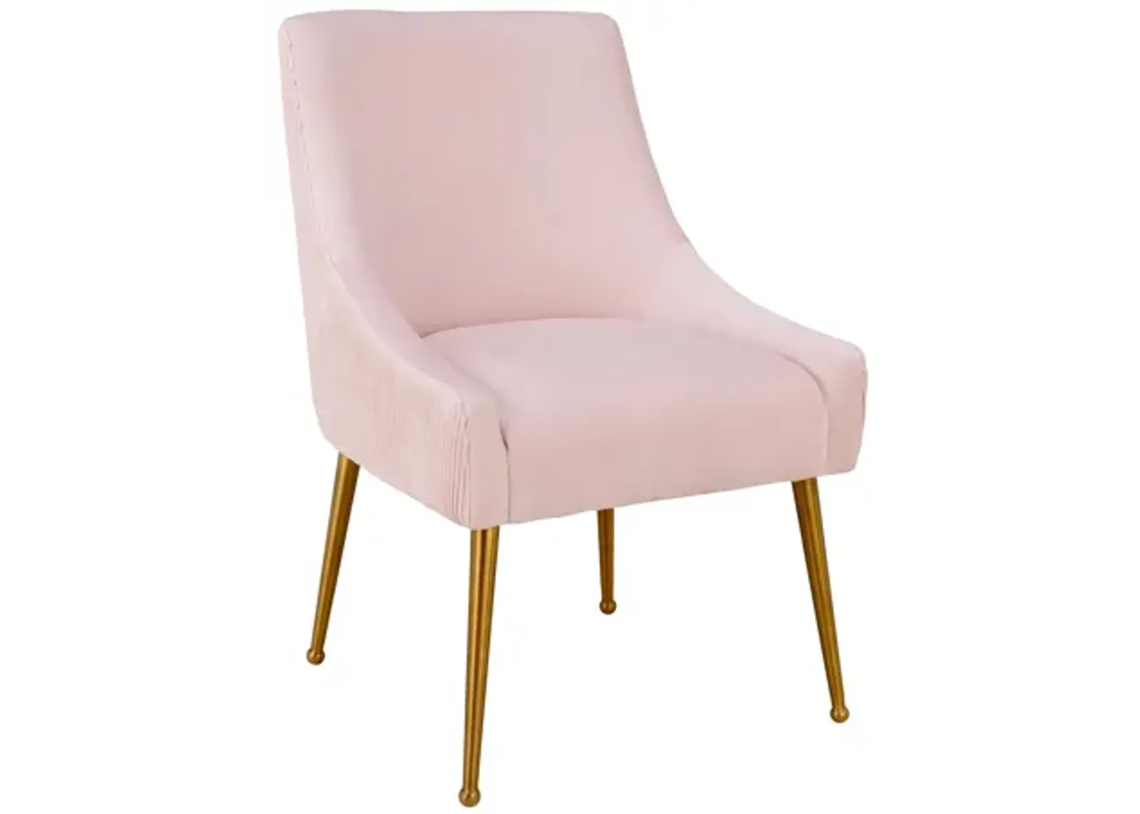 Beatrix Pleated Blush Velvet Side Chair