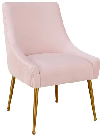 Beatrix Pleated Blush Velvet Side Chair