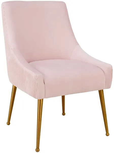 Beatrix Pleated Blush Velvet Side Chair