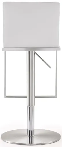 Amalfi White Stainless Steel Adjustable Barstool