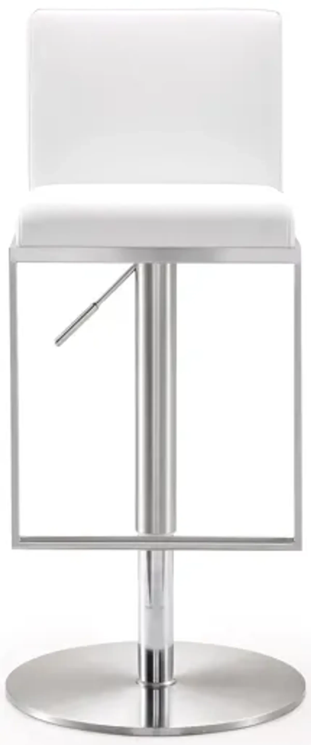 Amalfi White Stainless Steel Adjustable Barstool