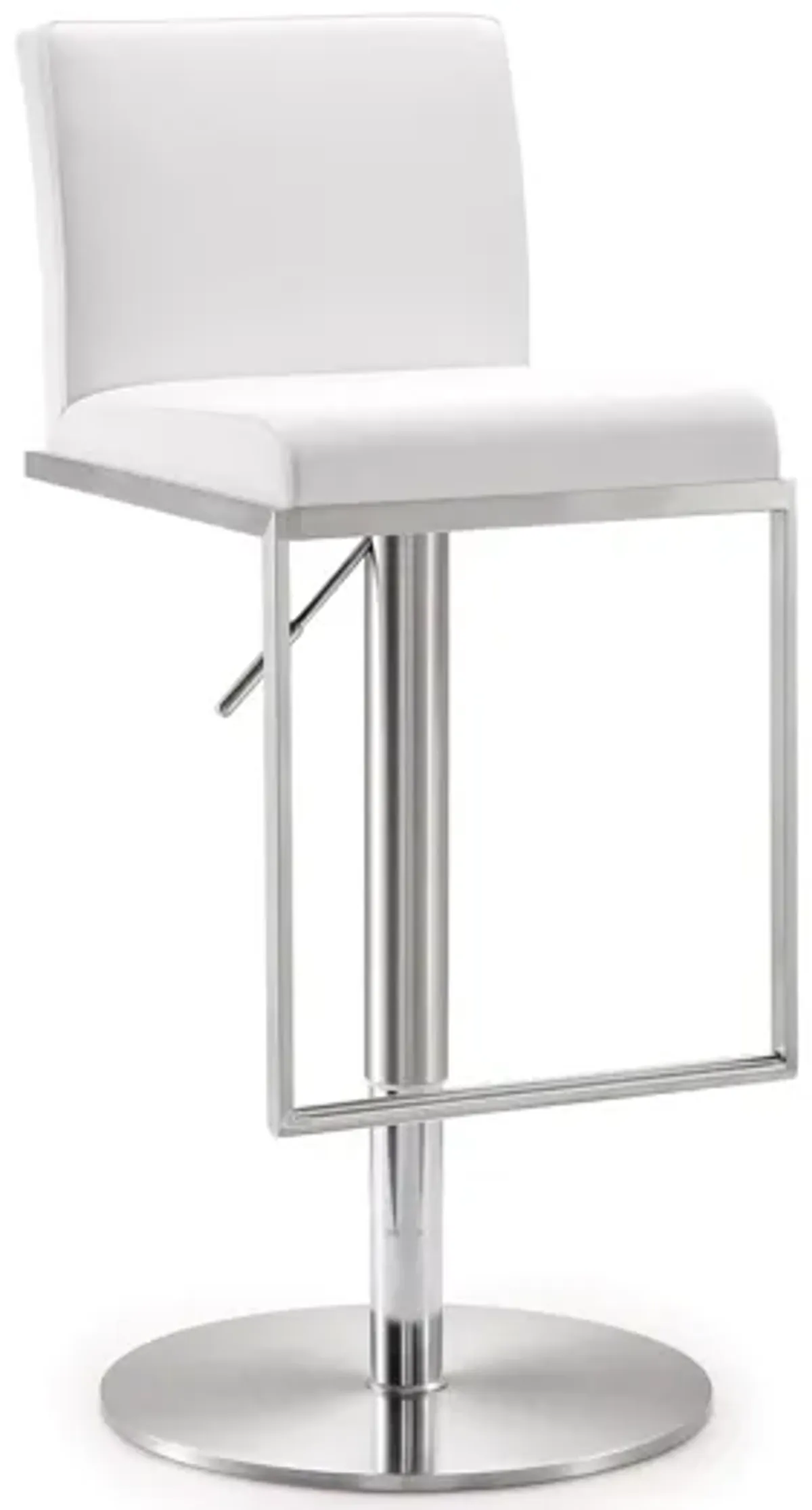 Amalfi White Stainless Steel Adjustable Barstool