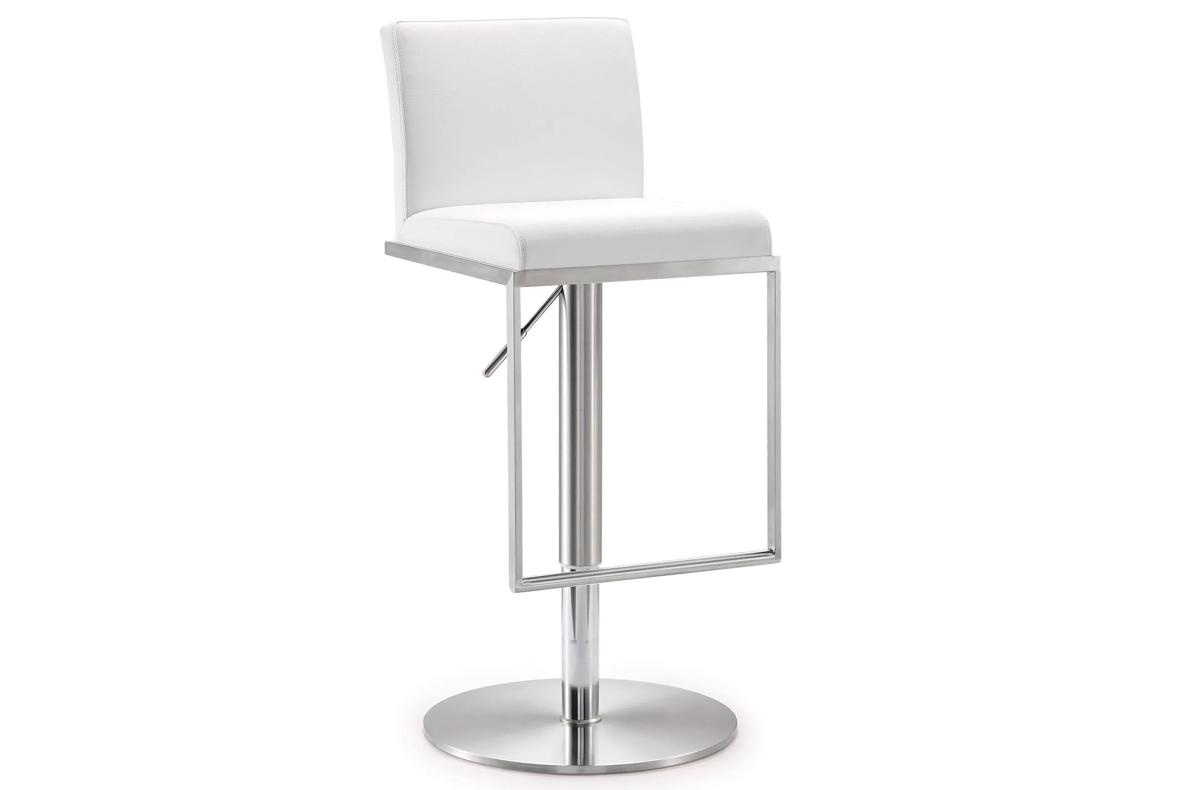 Amalfi White Stainless Steel Adjustable Barstool