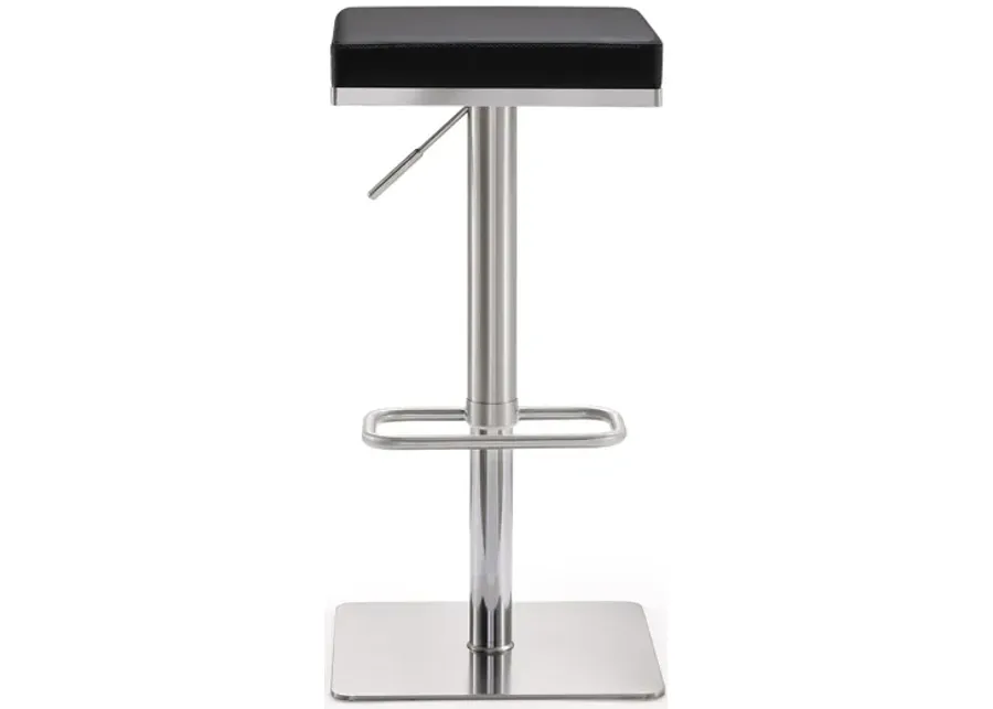 Bari Black Stainless Steel Adjustable Barstool