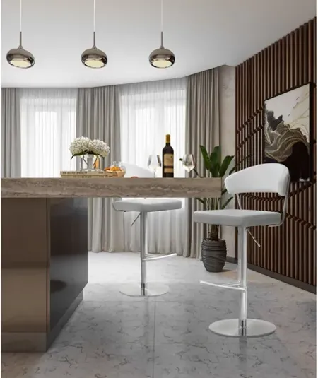 Cosmo White Stainless Steel Barstool