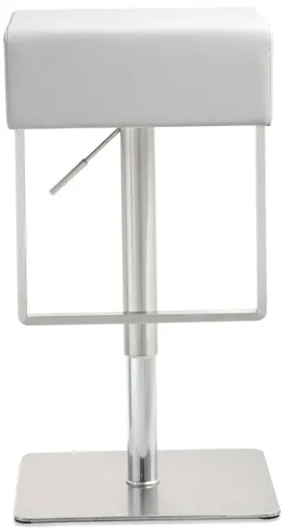 Seville White Stainless Adjustable Barstool