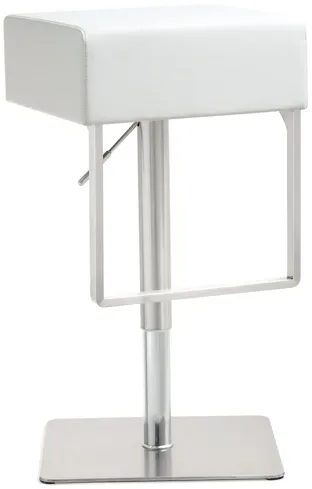 Seville White Stainless Adjustable Barstool