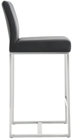 Denmark Black Stainless Steel Counter Stool (Set of 2)