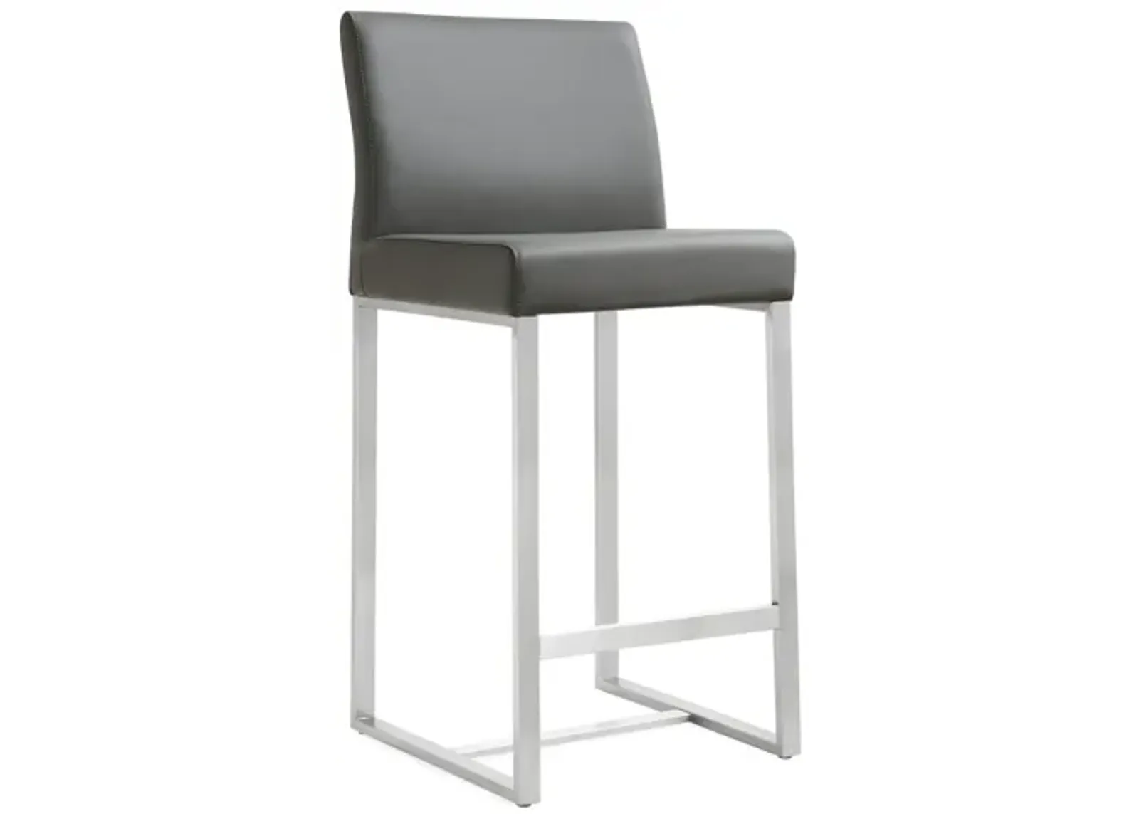 Denmark Grey Stainless Steel Counter Stool (Set of 2)