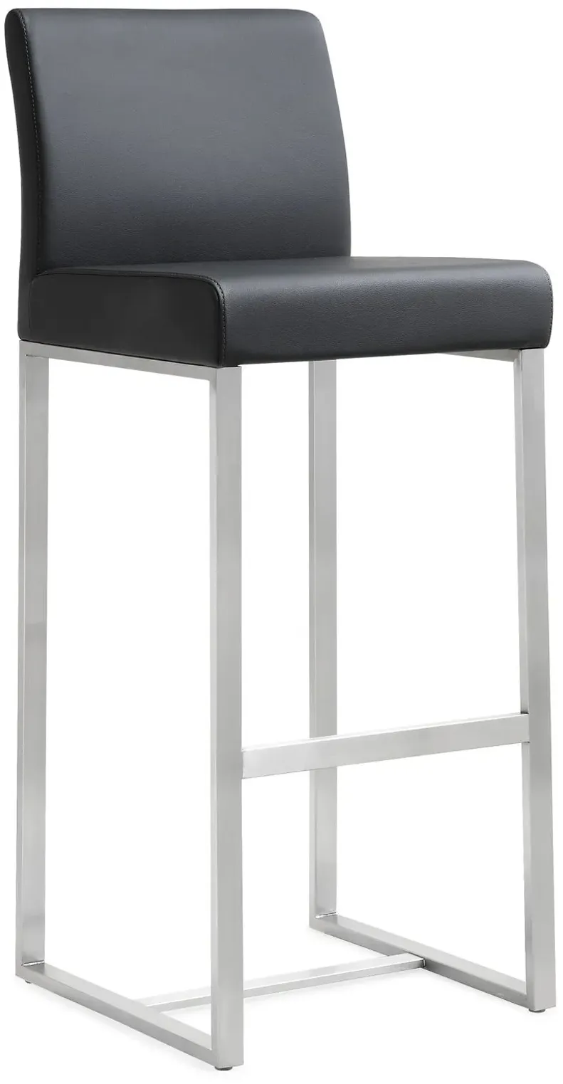 Denmark Black Stainless Steel Barstool (Set of 2)