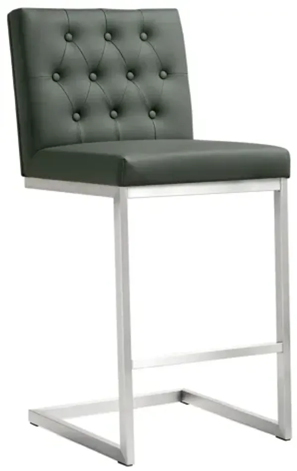 Helsinki Grey Stainless Steel Counter Stool - Set of 2