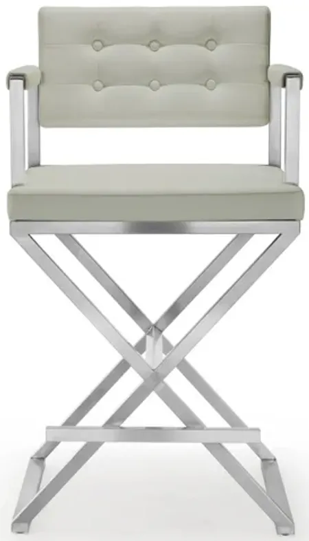 Director Light Grey Stainless Steel Counter Stool
