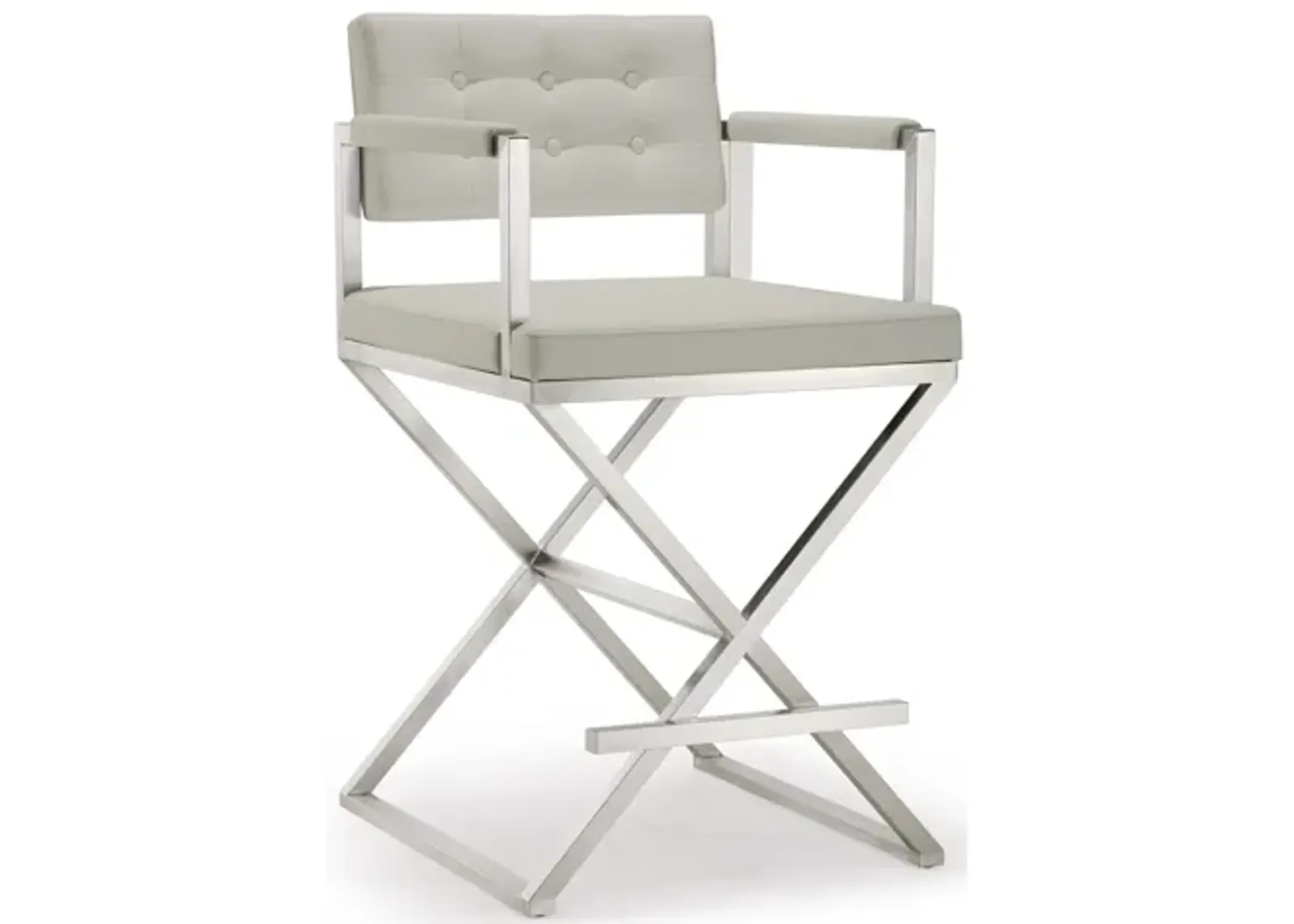 Director Light Grey Stainless Steel Counter Stool