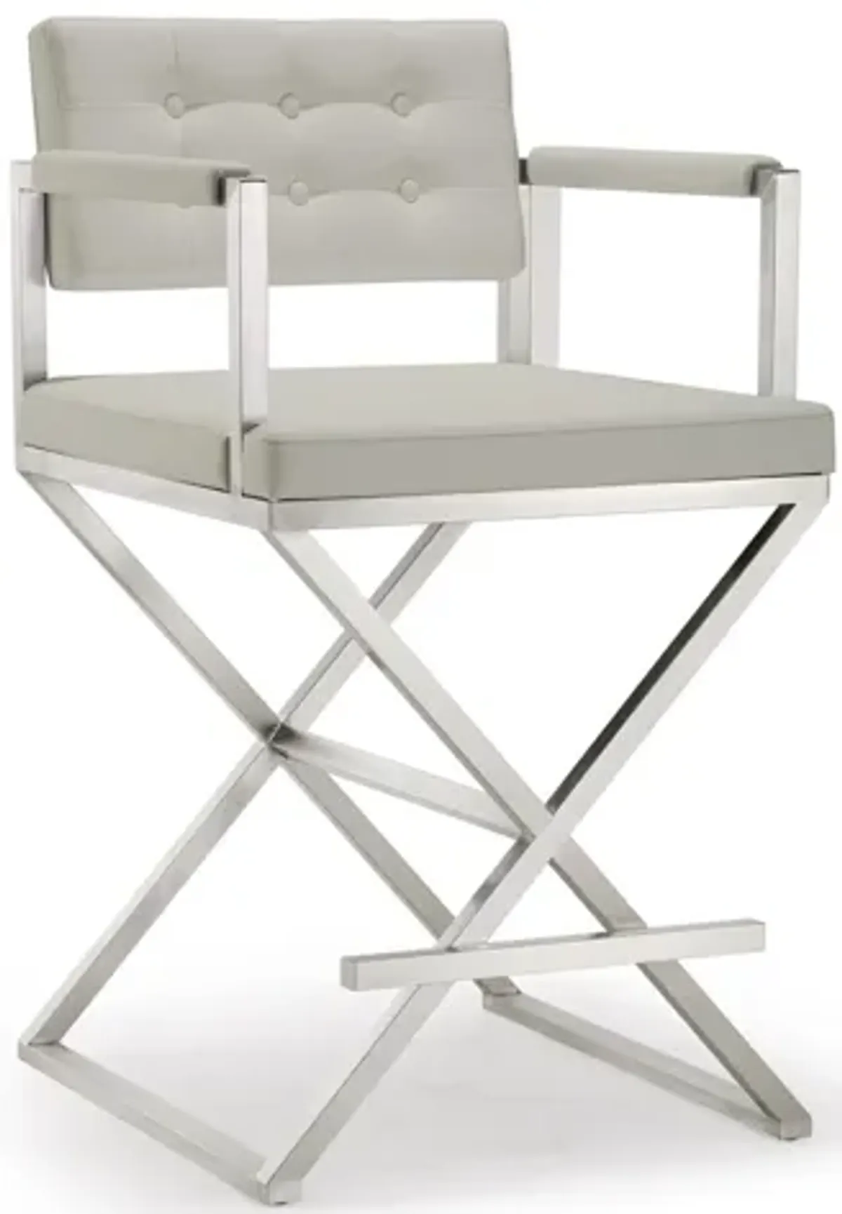 Director Light Grey Stainless Steel Counter Stool