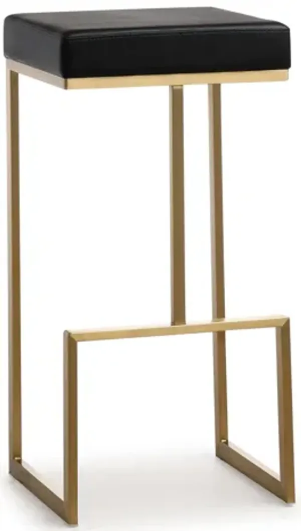 Ferra Black Gold Steel Barstool (Set of 2)