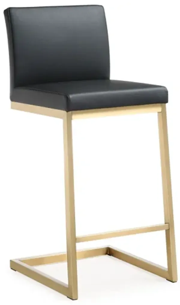 Parma Black Gold Steel Counter Stool (Set of 2)