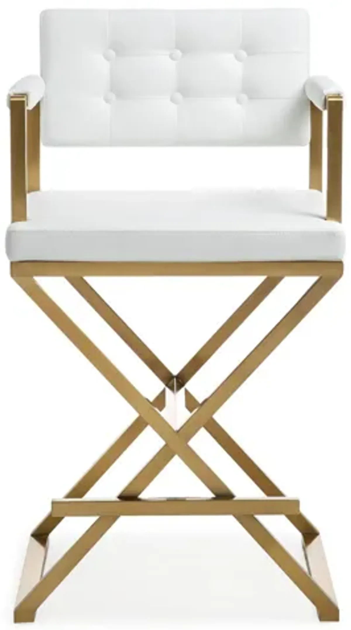 Director White Gold Steel Counter Stool